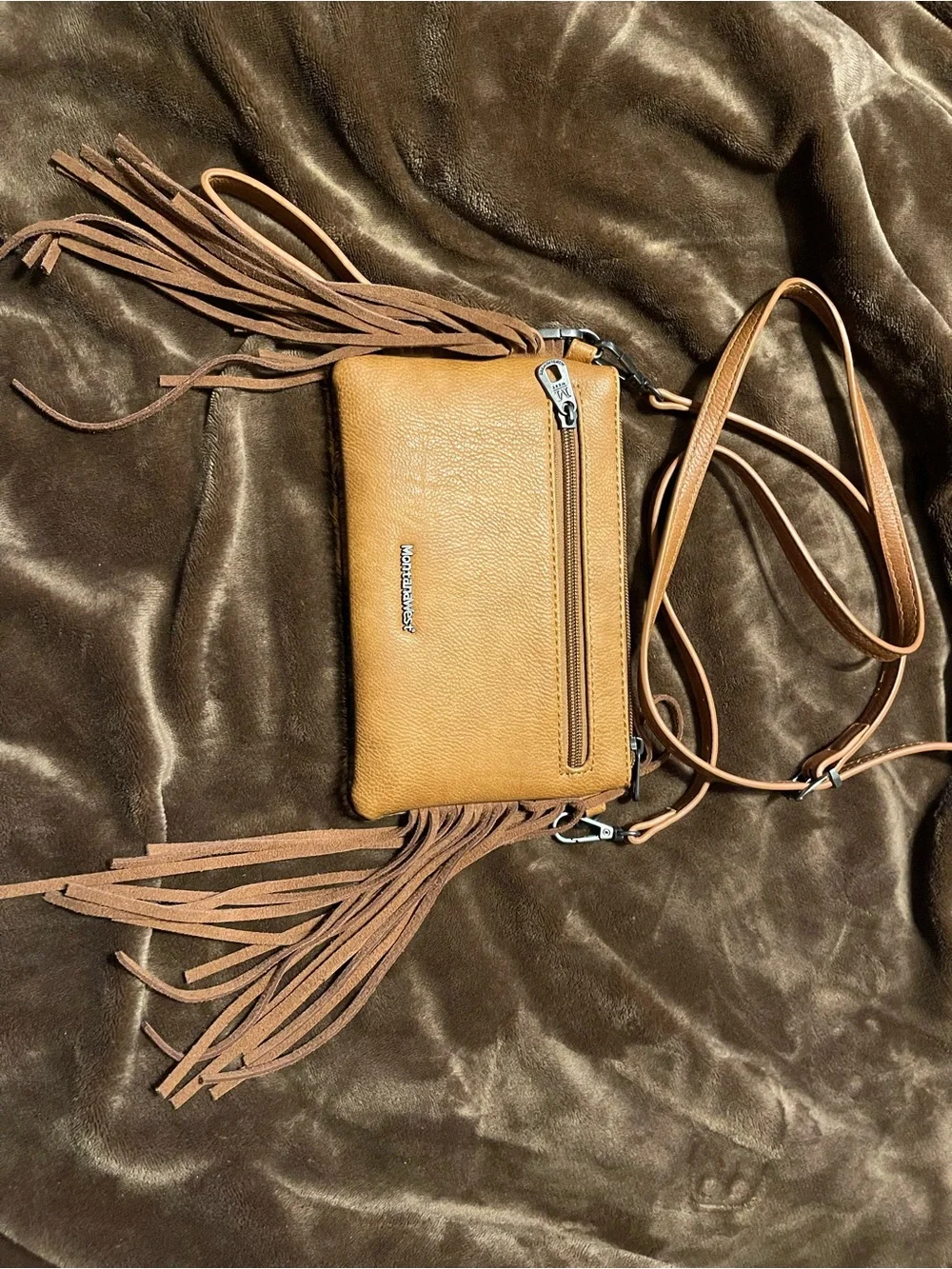 Fringe Cowhide Crossbody Bag in Brown